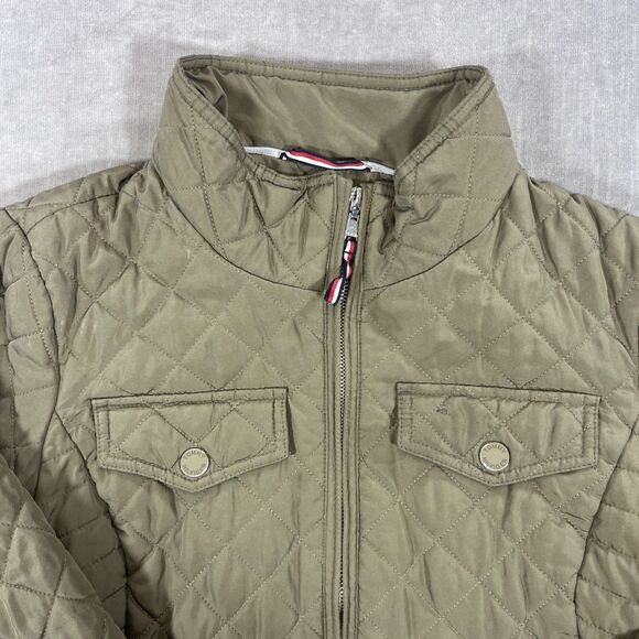 Tommy Hilfiger Womens Small‎ Olive Green Quilted Light Puffer Jacket - Picture 2 of 7